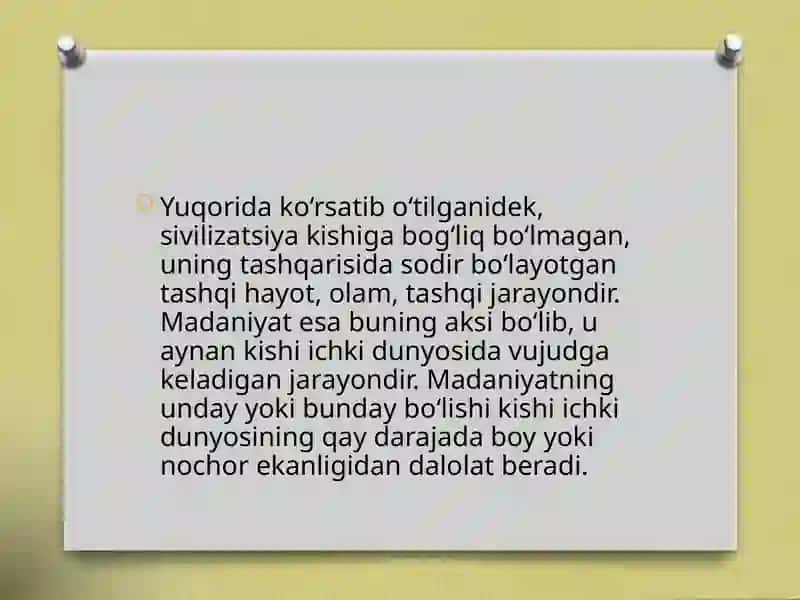 Ma’daniyat va Sivilizatsiya Tushunchalari 3