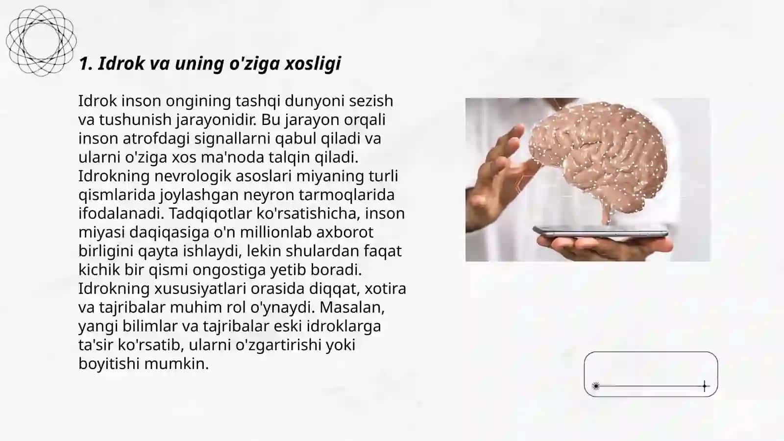 Idrok va uning o'ziga xosligi 3