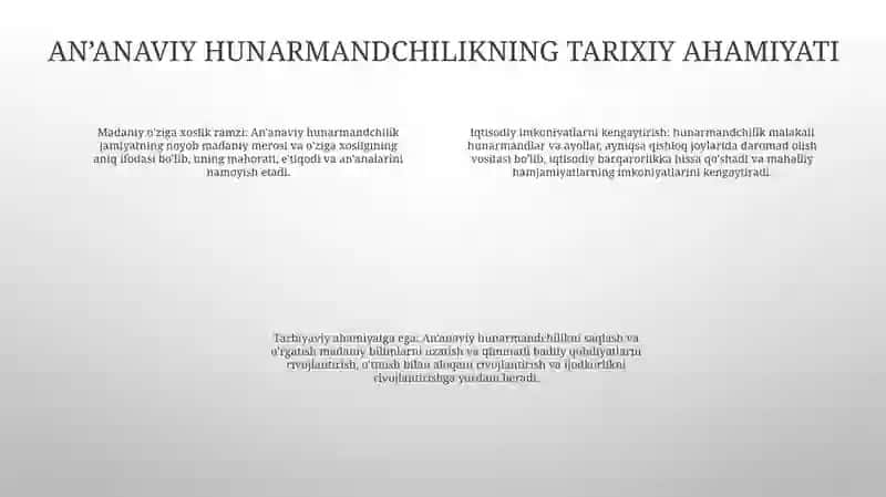 Anʼanaviy Hunarmandchilik 3