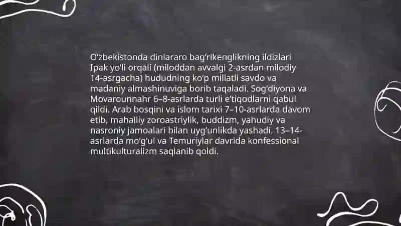 Oʻzbekistonda dinlararo bagʻrikenglikning tarixiy ildizlari 3
