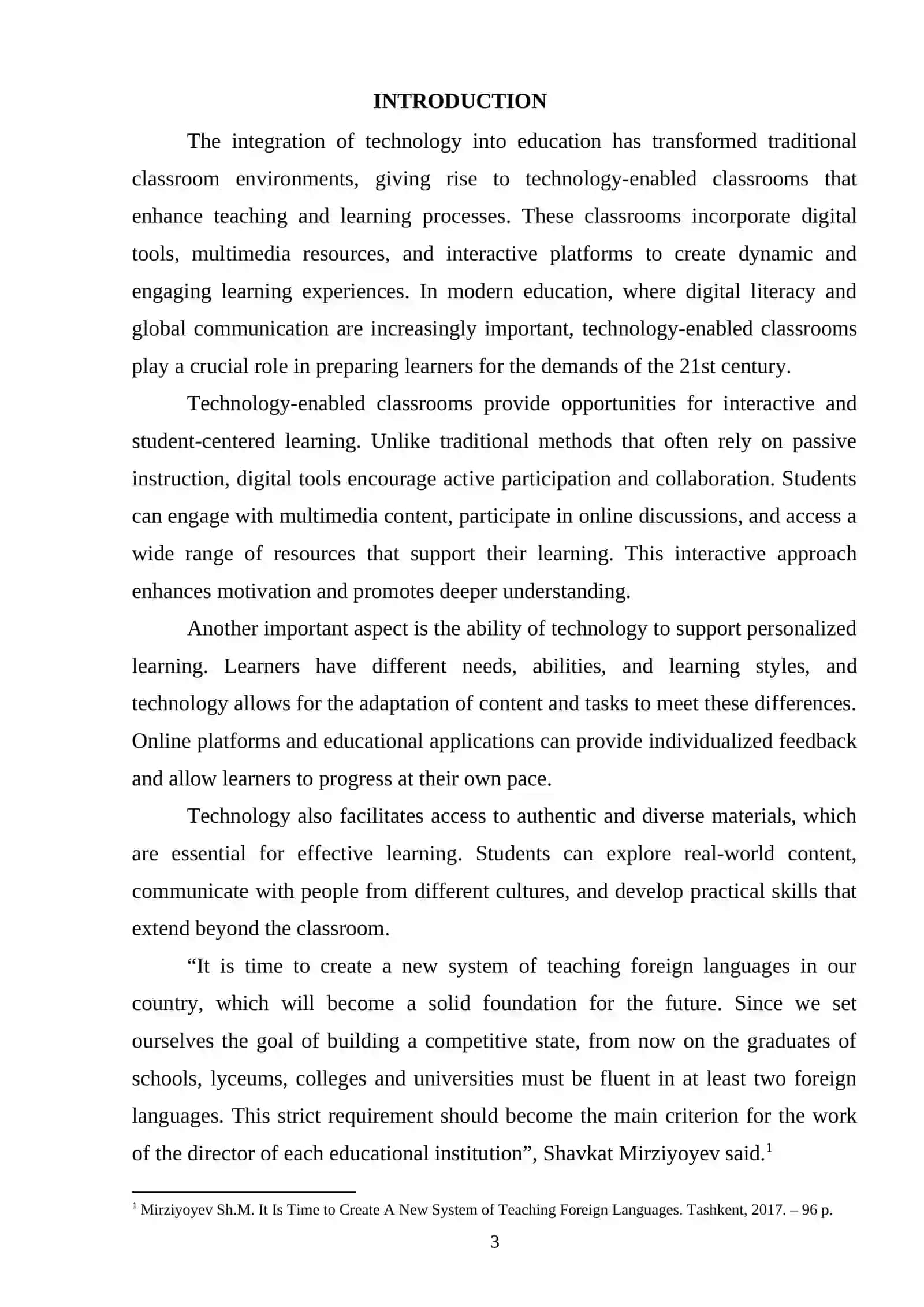 Mavzu: The importance of technology-enabled classrooms 3