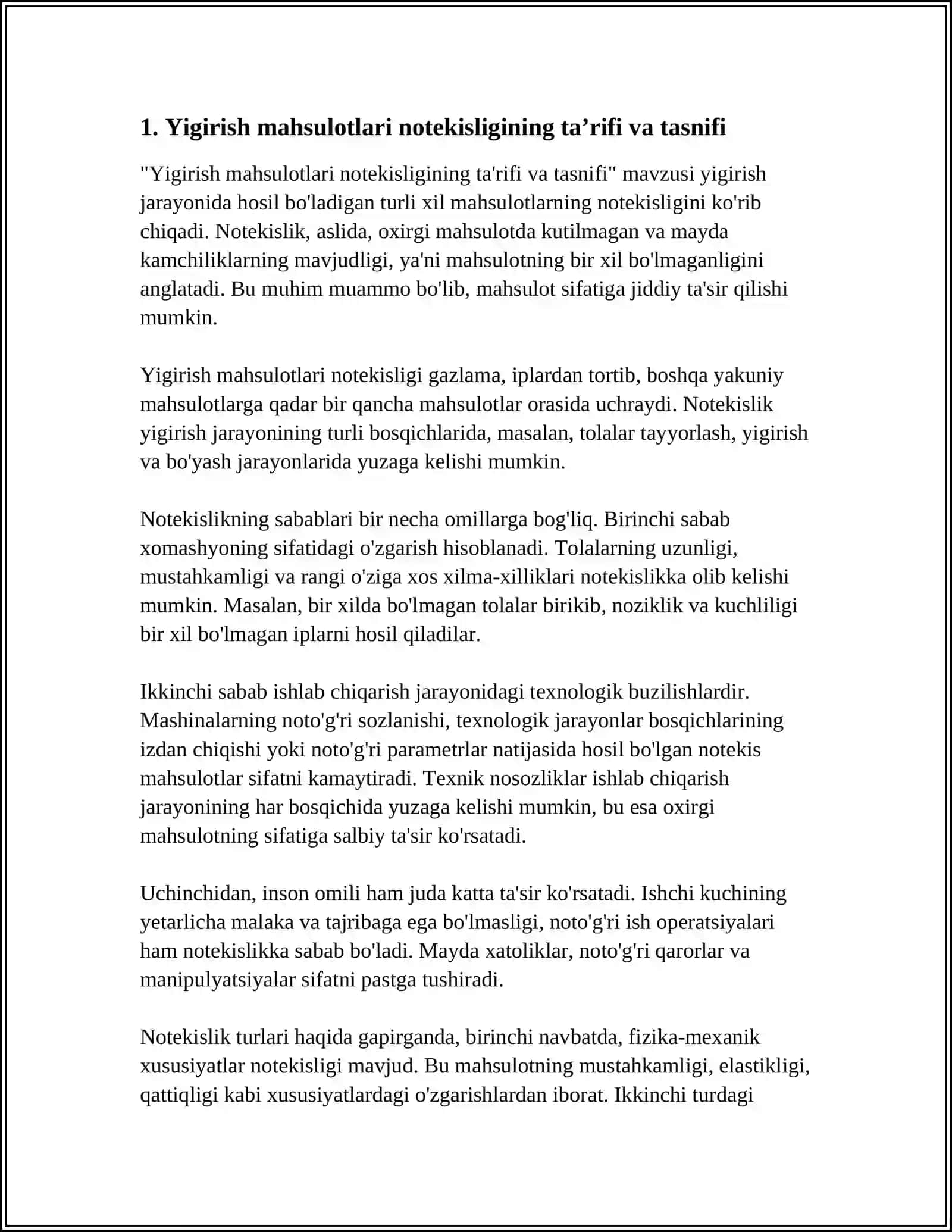YIGIRISH MAHSULOTLARI NOTEKISLIGI 3