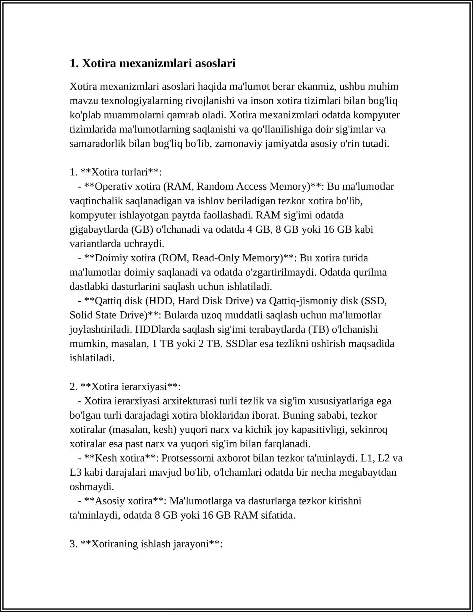 Xotira Mexanizmlari 3