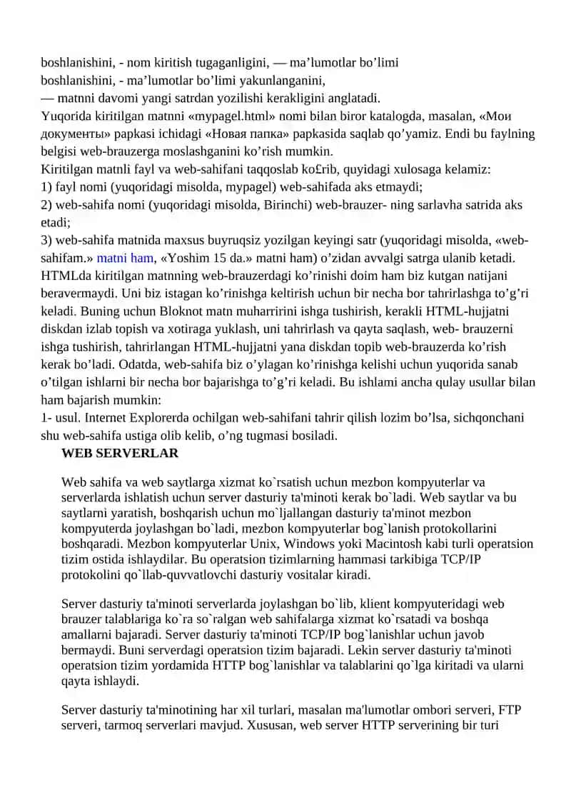 Internet xizmatlari. Asosiy tushunchalar 3