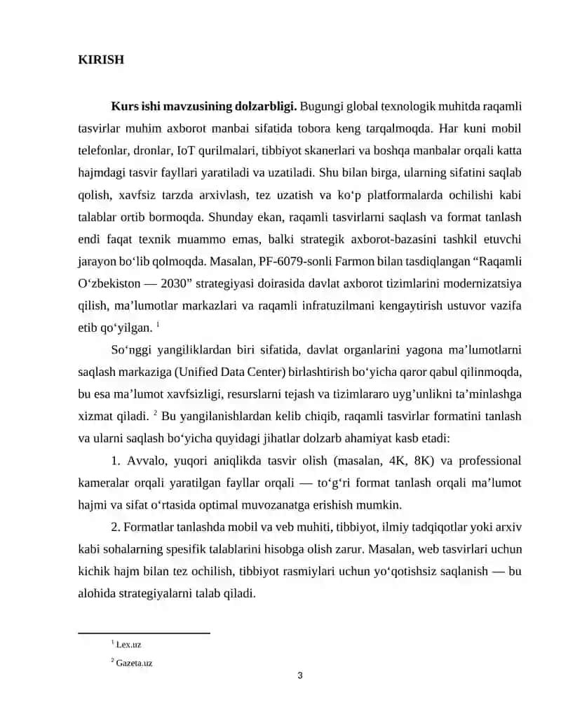 Raqamli tasvirlarni saqlashning samarali usullari va formatlari 3