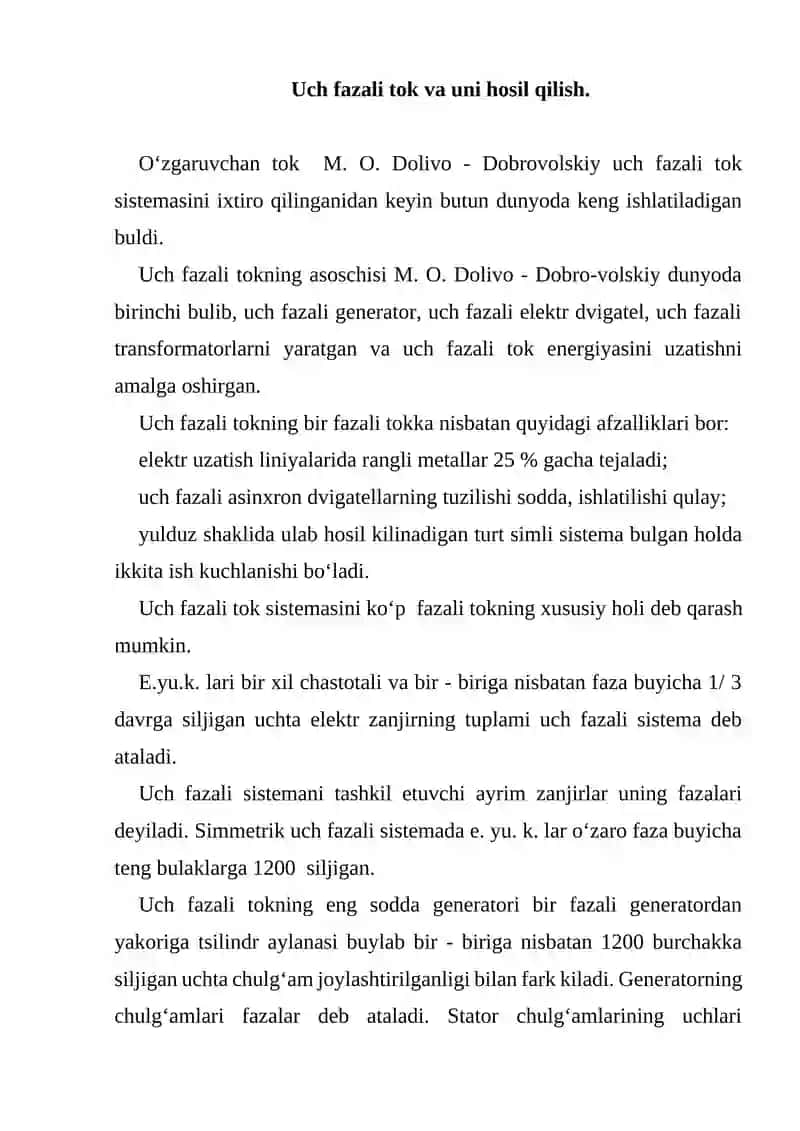 UCH FAZALI TOK SISTEMASI 3