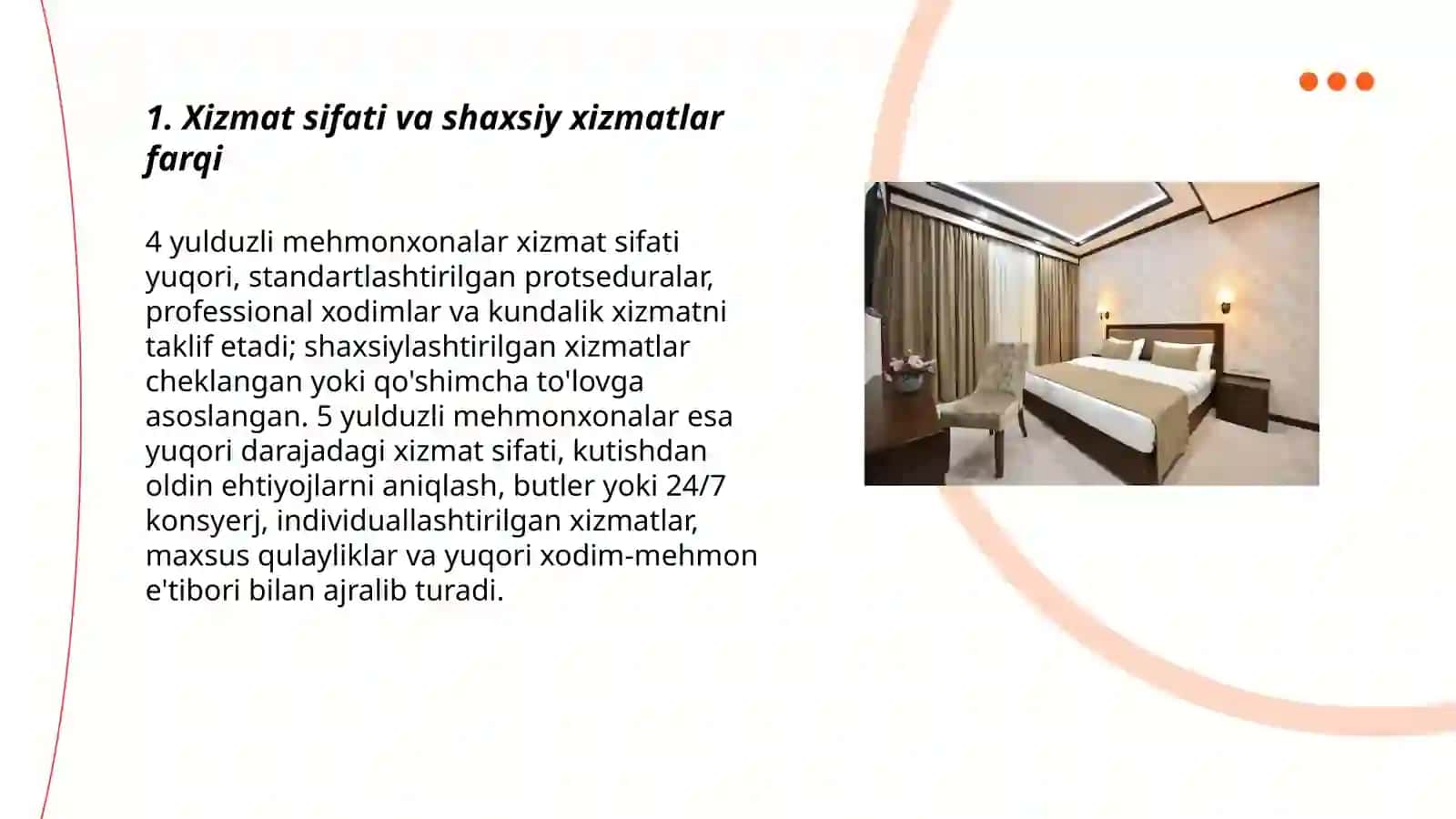 4 yoki 5 yulduzli mehmonxonalar farqi 3