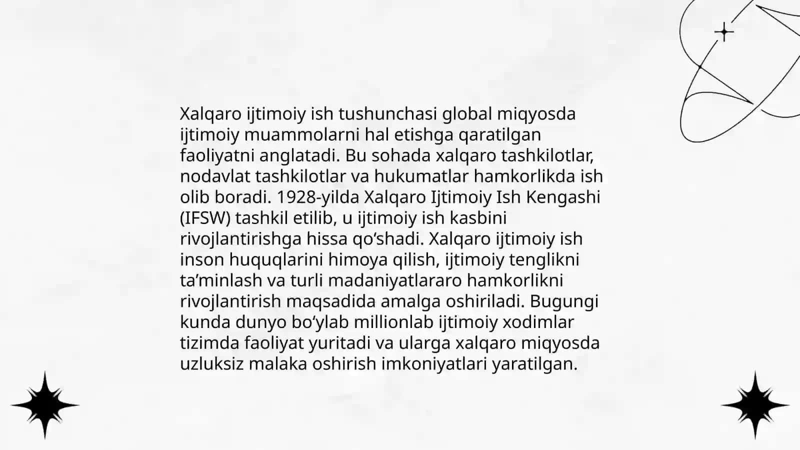 Ijtimoiy ishning xalqaro infratuzilmalari 3