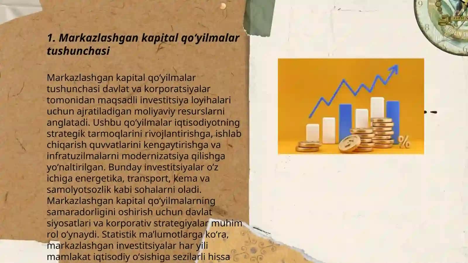 Markazlashgan va markazlashmagan kapital qoʻyilmalar 3