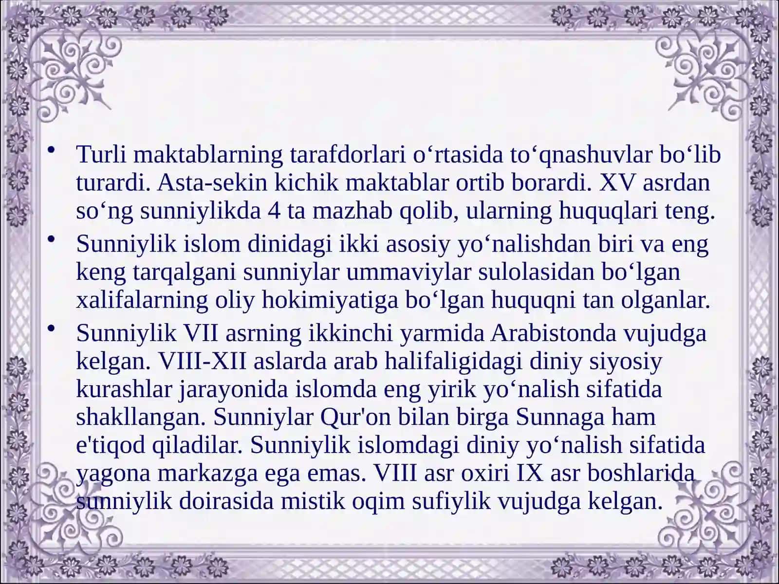Islomda sunniylik 3