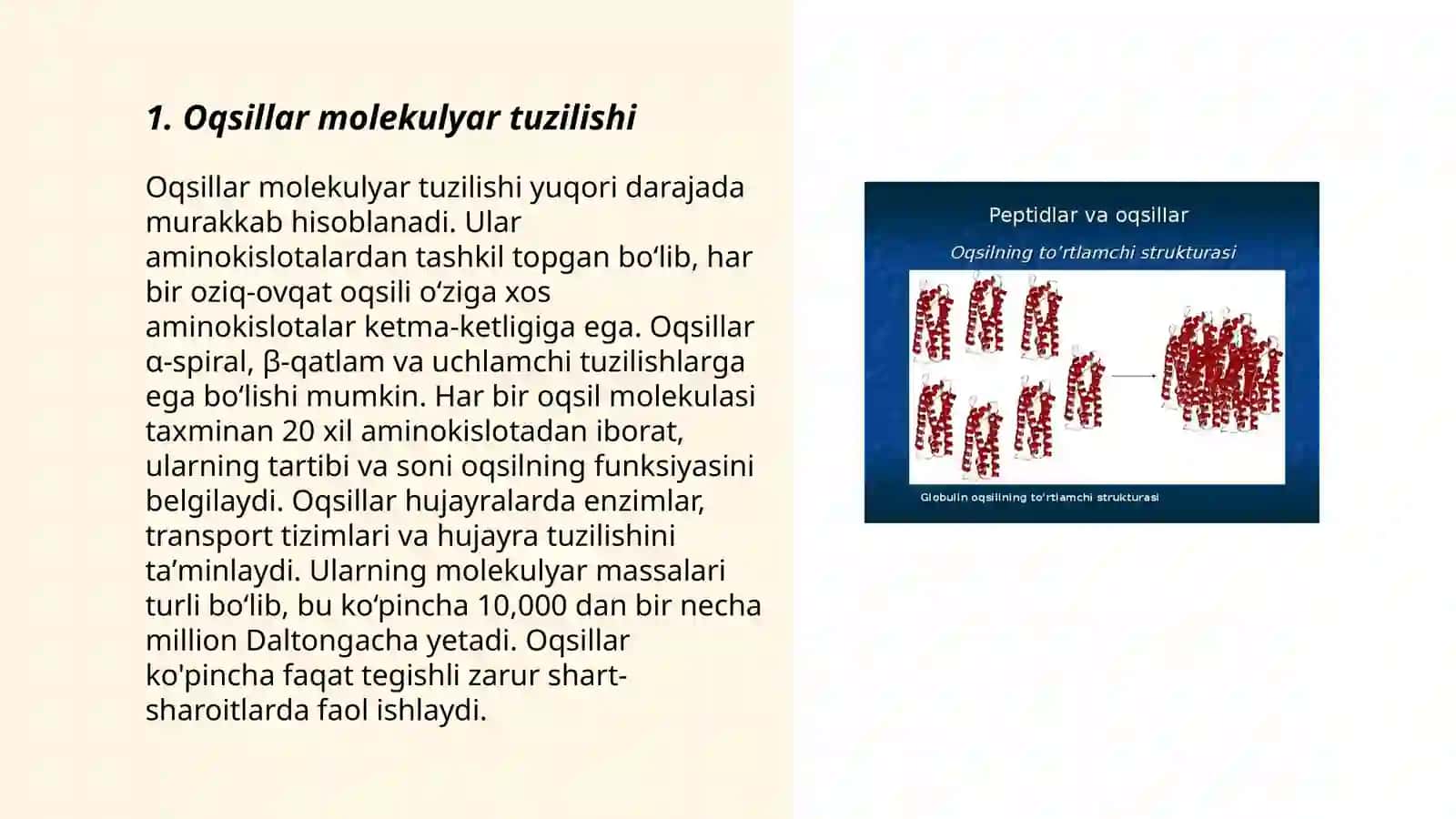 Oqsillar tuzilishi 3