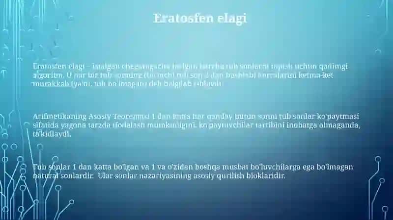Tub sonlar.Arifmetikaning asosiy teoremasi 3