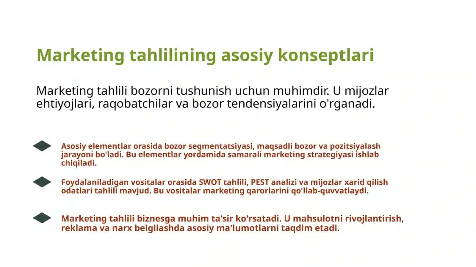 Marketing tahlili 3