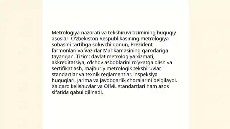 Mamlakat metralogiya tekshiruvi va nazorati 3