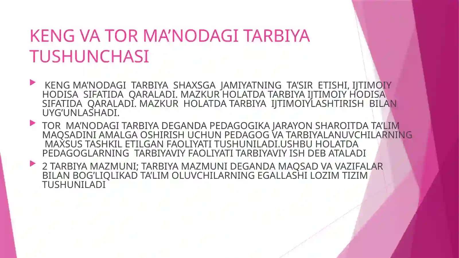 TARBIYANING TURLARI HAQIDA TUSHUNCHA 3