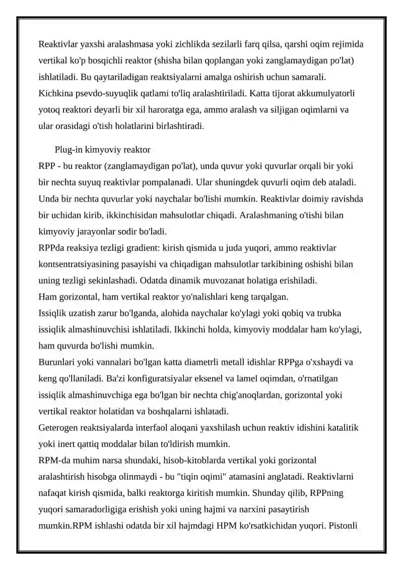 Kimyoviy reaktorlar 3