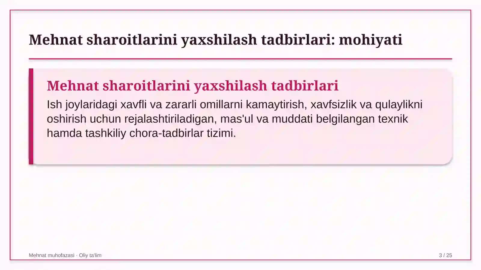 ta'lim turizmida mehnat sharoitlarini yaxshilash tadbirlari 5325 3