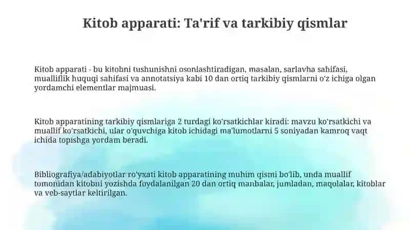 Kitob apparati bilan ishlash 3