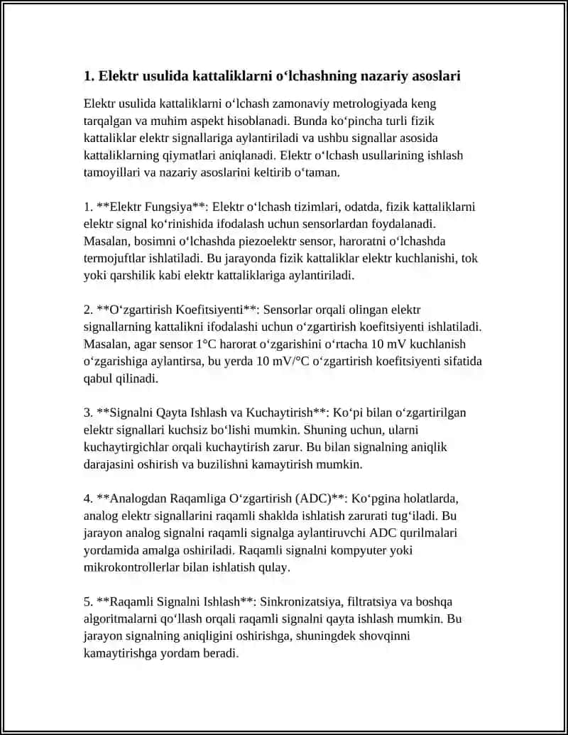 NOELEKTER KATTALIKLARNI ELEKTR USULIDA OʻLCHASH 3