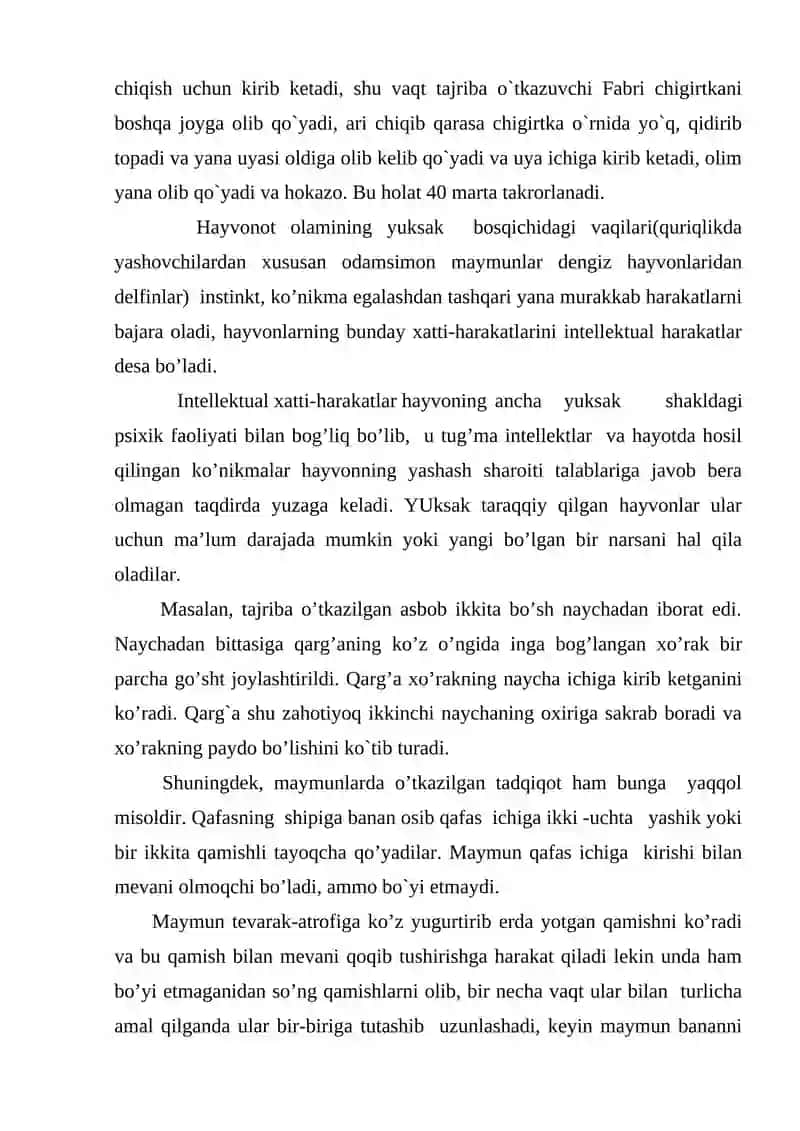 Odam psixikasining paydo bo’lishi 3