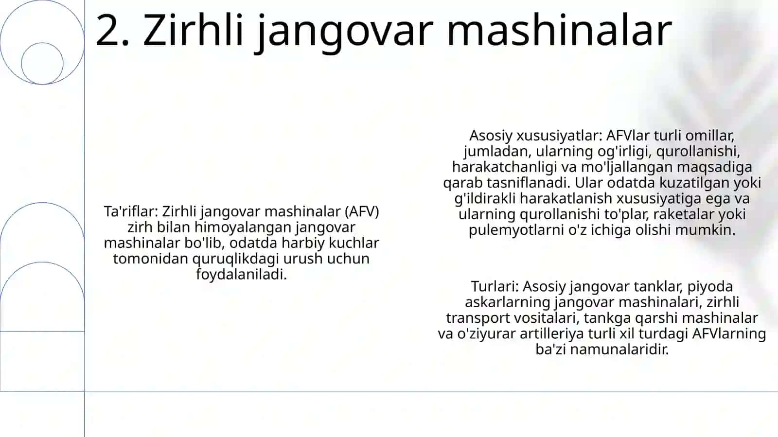 Jangovor Mashinalarni Umumiy Tasnifi 3