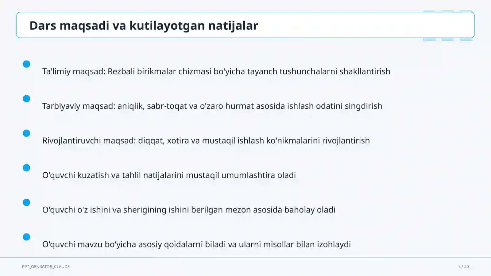 Rezbali birikmalar chizmasi (9-sinf) 3
