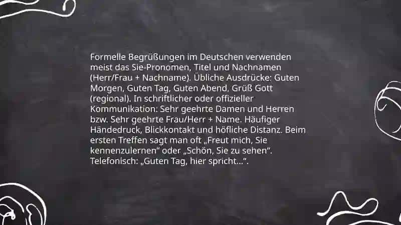 Formelle Begrüßungen im Deutschen 3