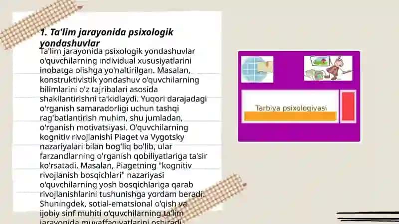 Ta'lim va tarbiya psixologiyasi Islomova Maxsudaxon 3