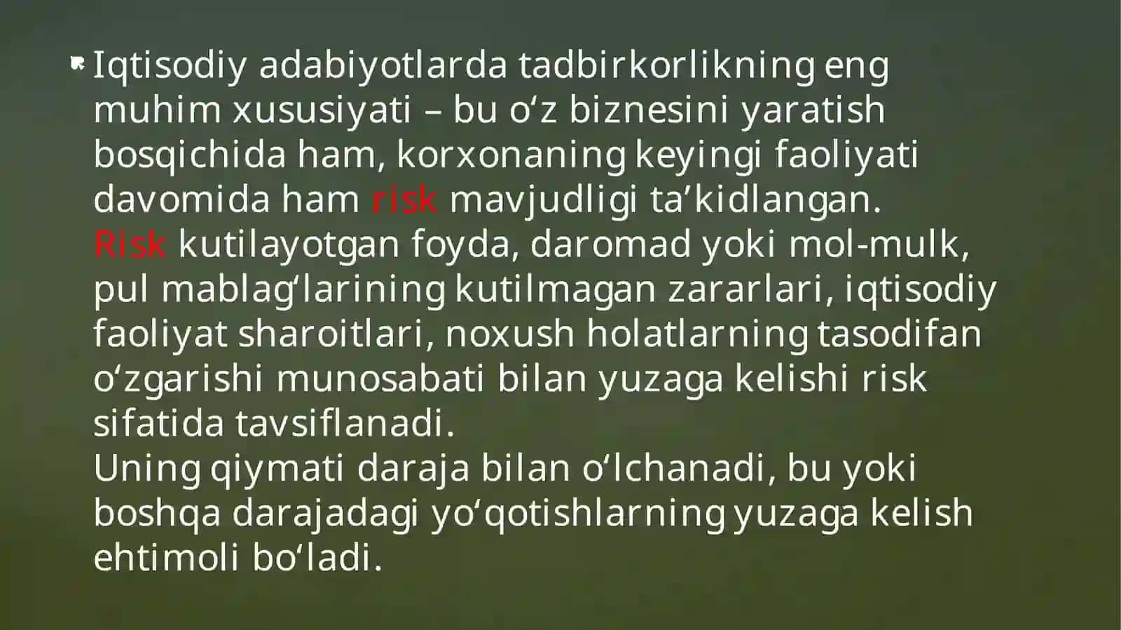 Qarorqabul qilish jarayonida risklarni baholash 3