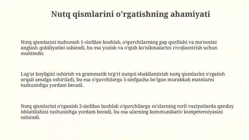 Nutq qismlarini o'rgatishda metod va usullar 3