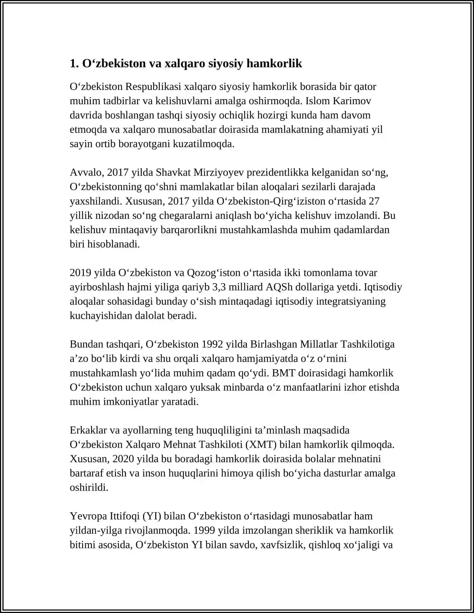 O‘ZBEKISTON VA JAHON HAMJAMIYATI 3