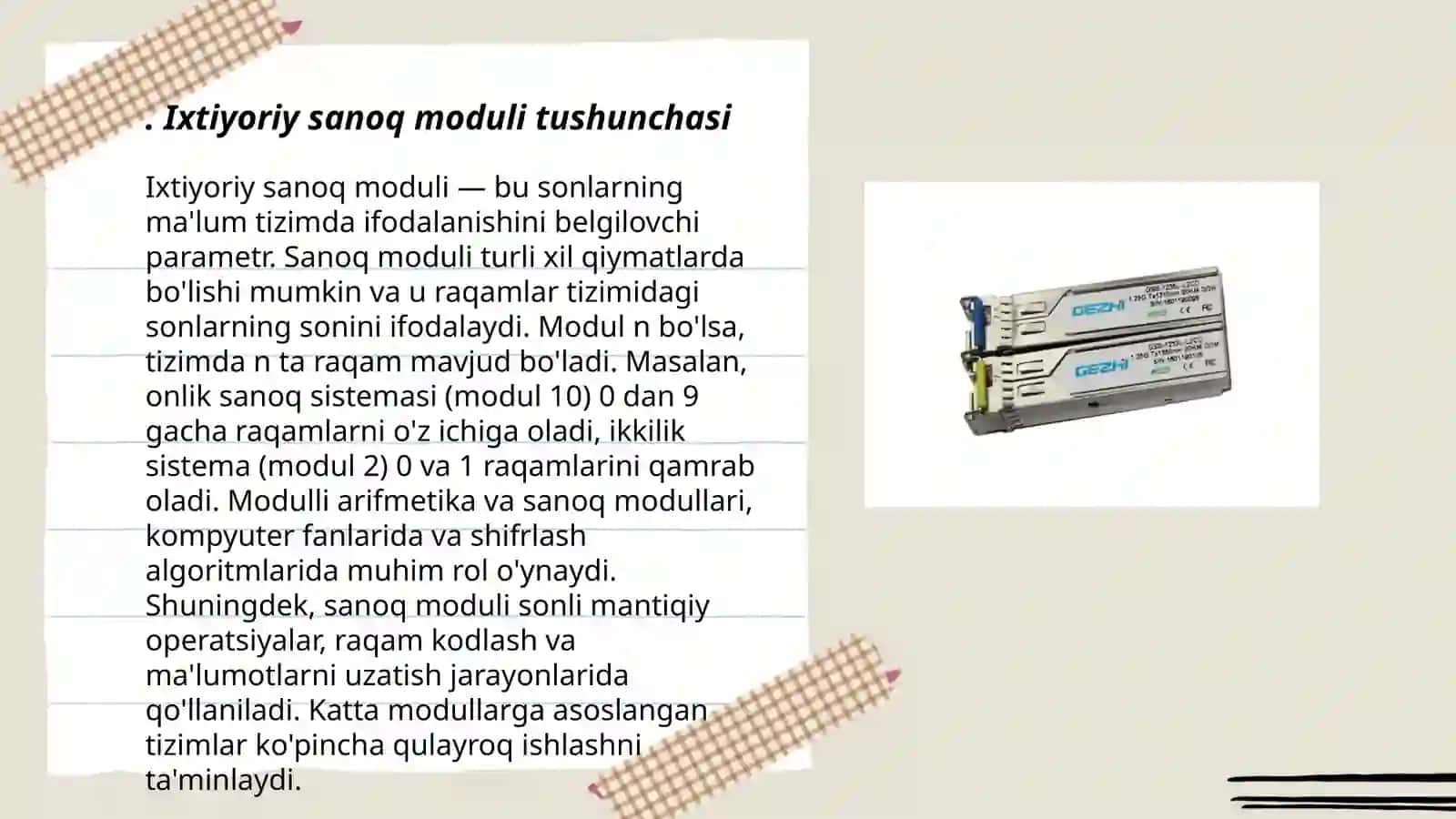Ixtiyoriy sanoq moduli 3
