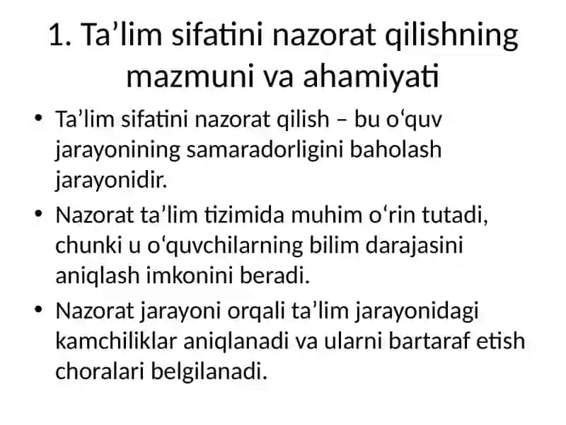 Ta'lim sifatini nazorat qilish va uning turlari 3