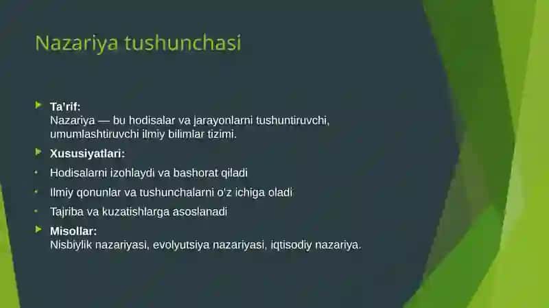 Nazariyavametodning asosiy farqlari 3
