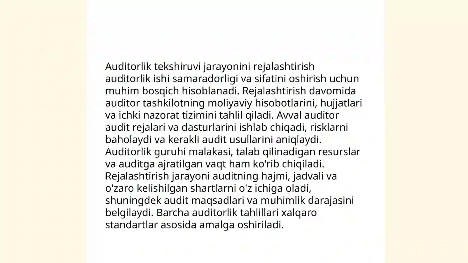 Auditorlik tekshiruvini rejalashtirish 3