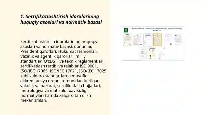 Sertifikatlashtirish idoralarining faoliyati 3