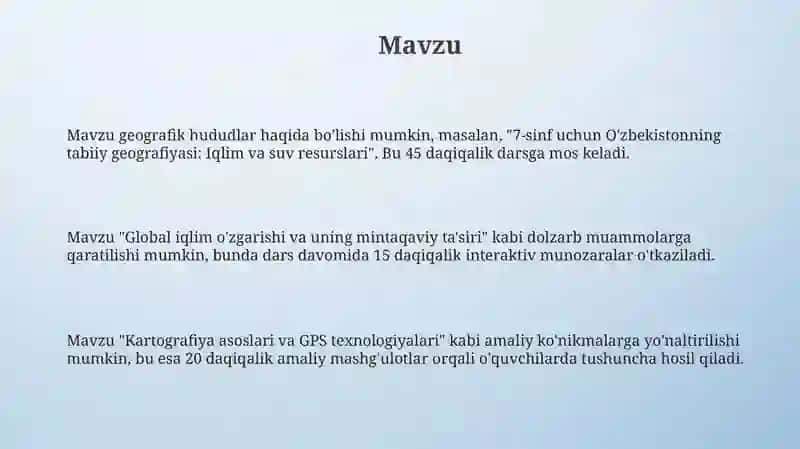 Geografik hududlar, tabiiy geografiyasi 3
