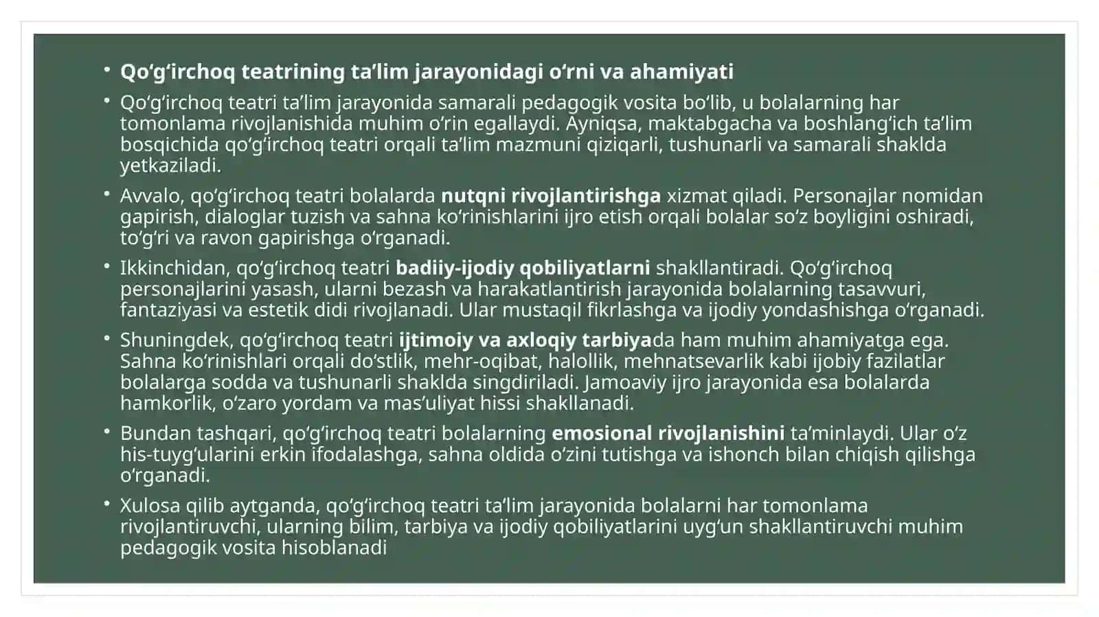 Qo'g'irchoq teatri turlari slayd 3