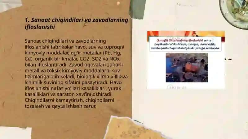 Atrof muhitni ifloslantiruvchi asosiy omillar 3