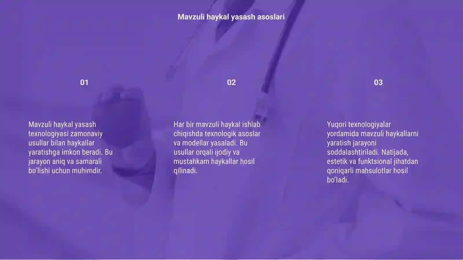 Mavzuli haykal yasash texnologiyasi 3