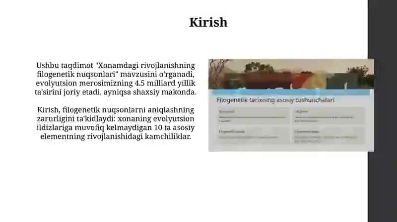 Xonamdagi rivojlanishning filogenetik nuqsonlari 3
