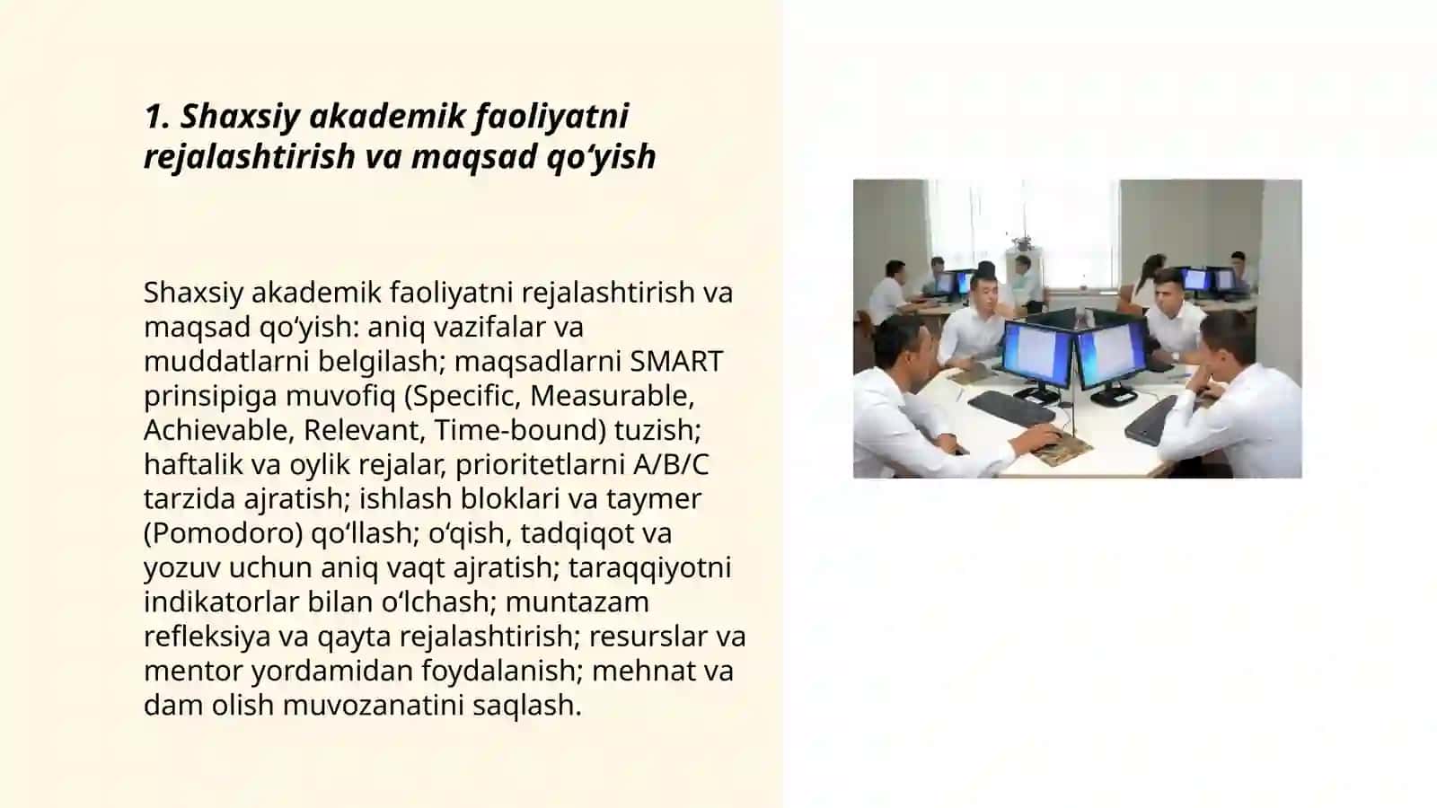 Shaxsiy akademik faoliyat va uni tashkil etish vositalari 3