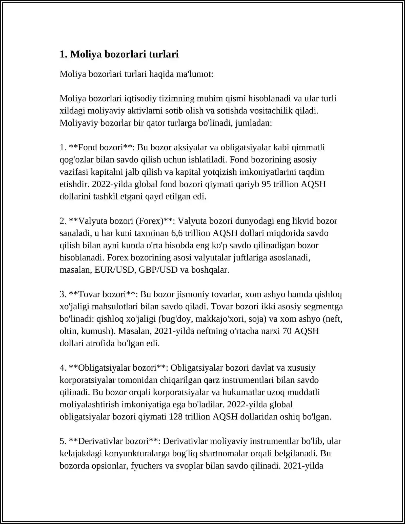 Moliya Bozorlari va Institutlari 3