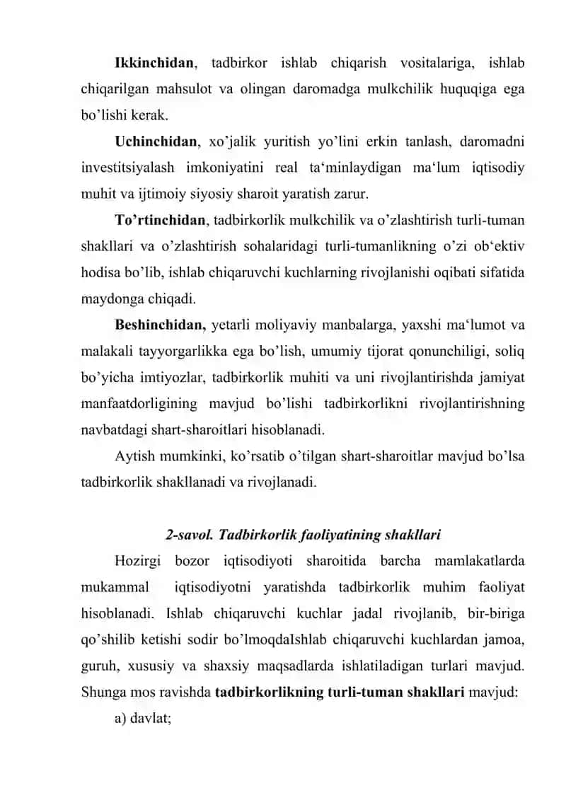 Tadbirkorlik faoliyati 3