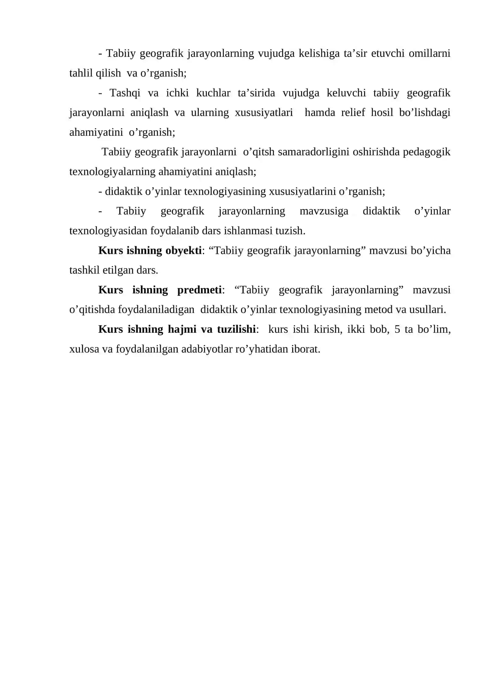 Tabiiy geografik jarayonlar kurs ishi 3