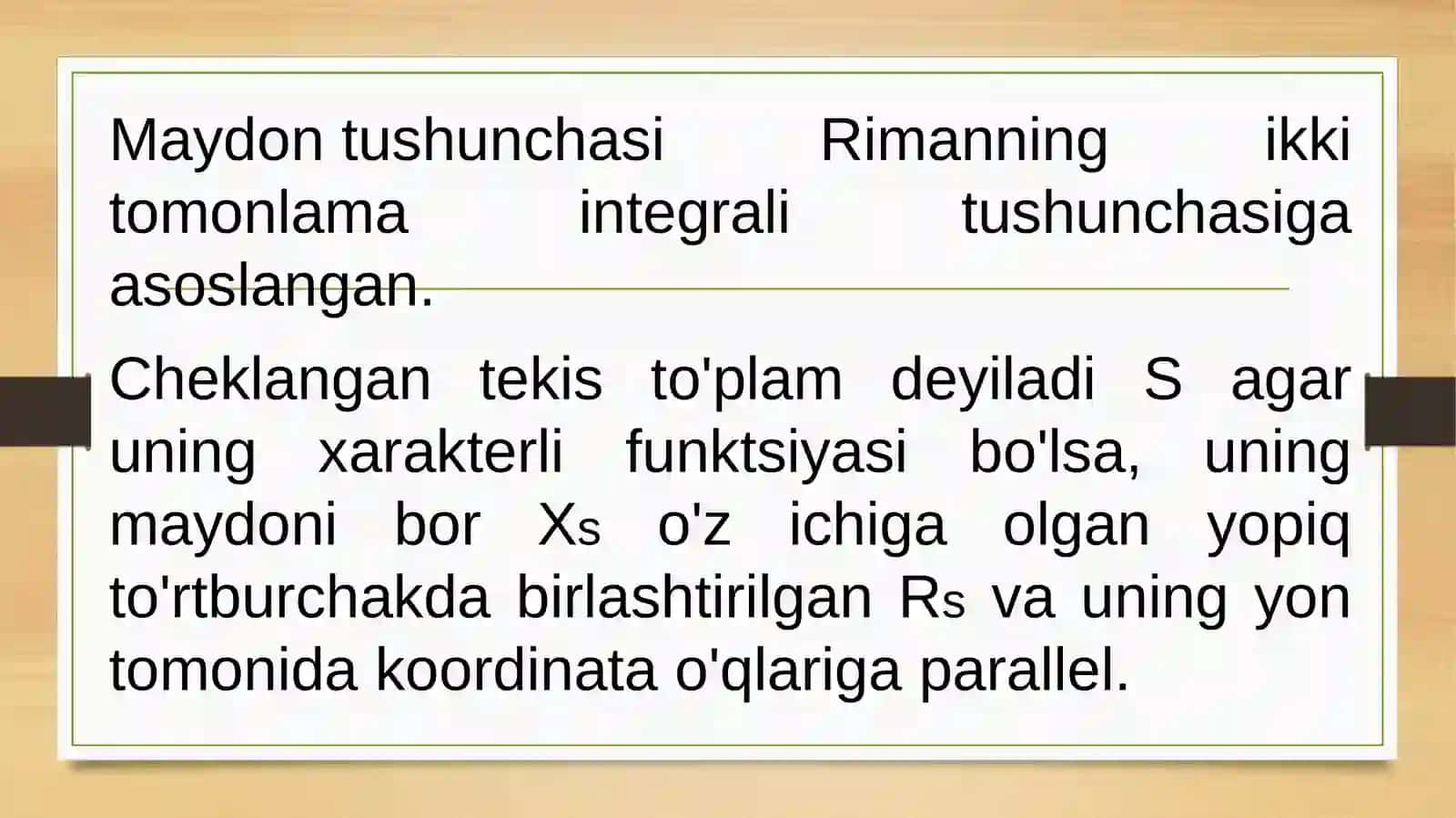 Tekislikda yuzaga ega bo'lmagan to'plamlar 3