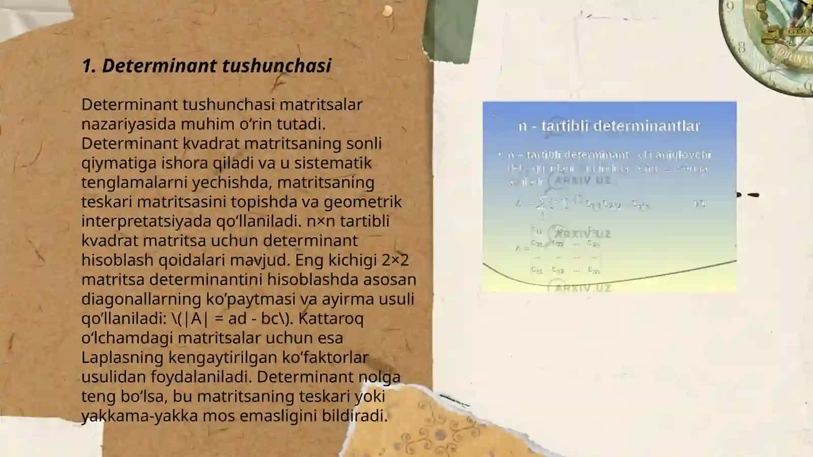 Determinantlarni hisoblash 3