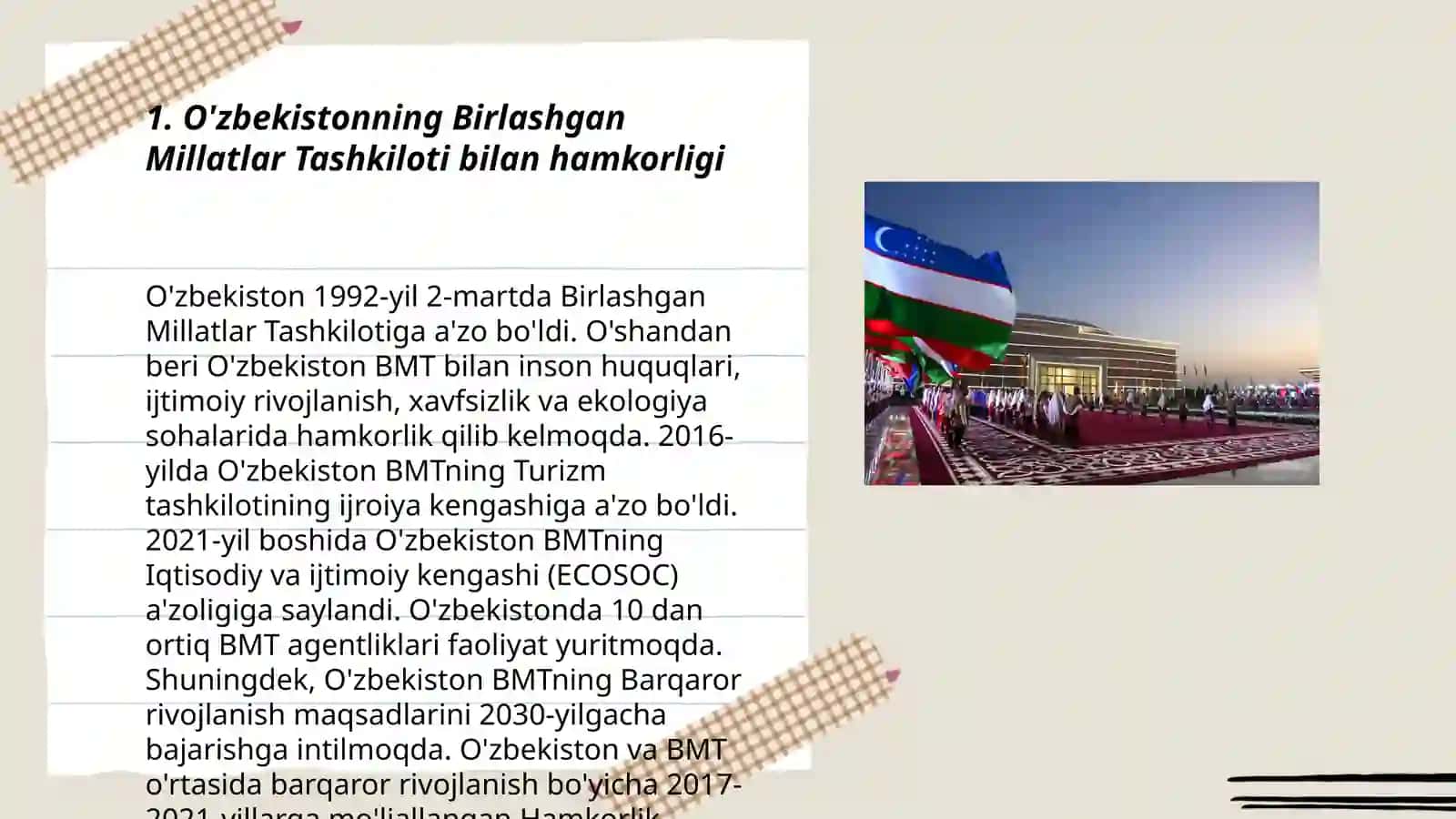 O'zbekistonni xalqaro tashkilotlar bilan hamkorlik aloqalari 3
