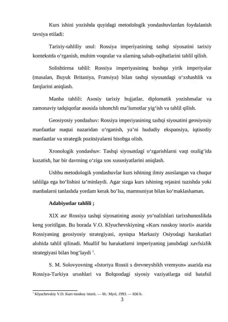XIX asrda Rossiya imperiyasining tashqi siyosatining umumiy yo‘nalishlari 3
