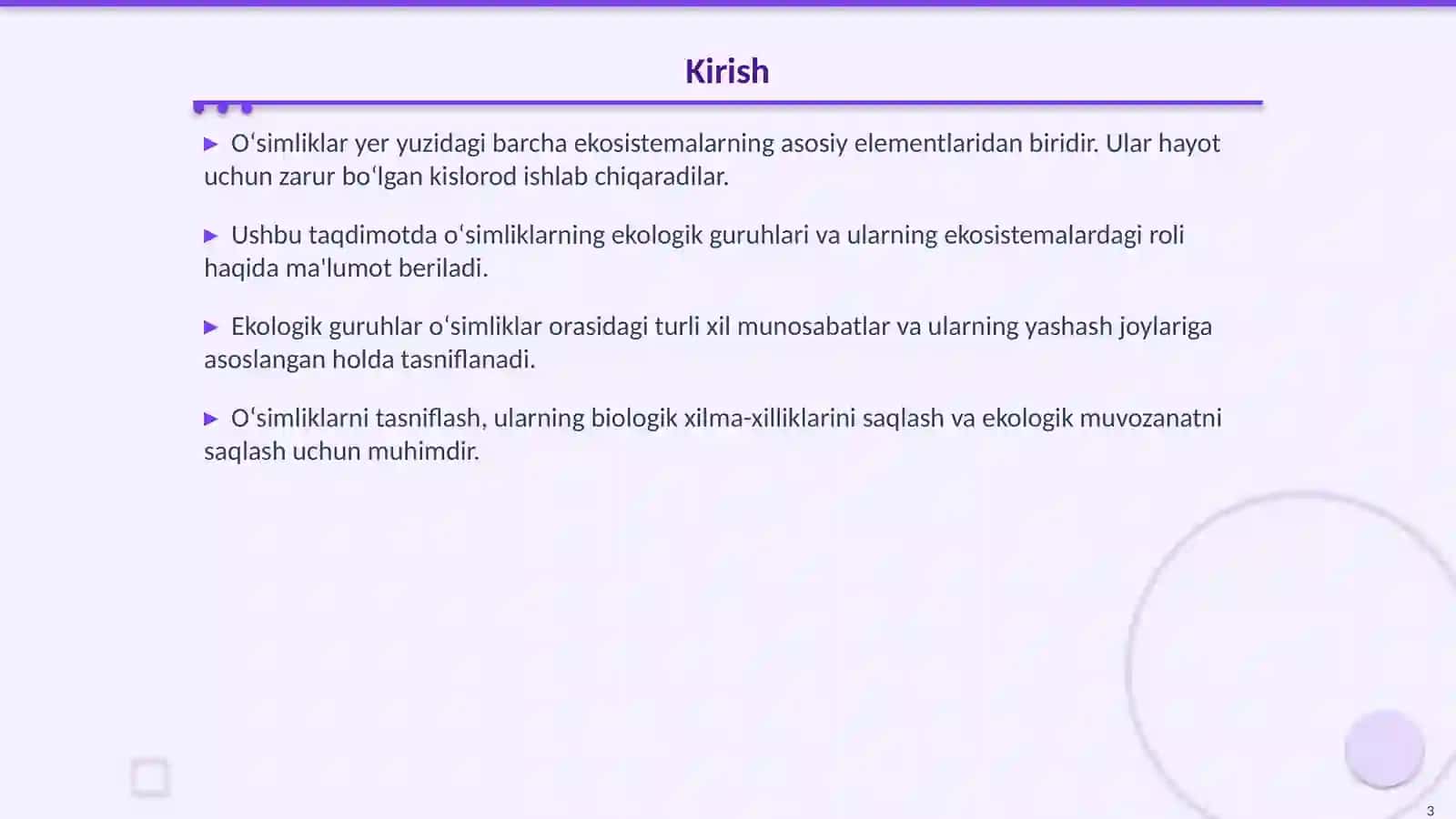Oʻsimliklarning Ekologik Guruhlari 3